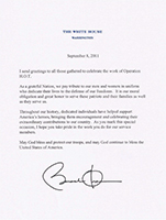 Letter from the White House